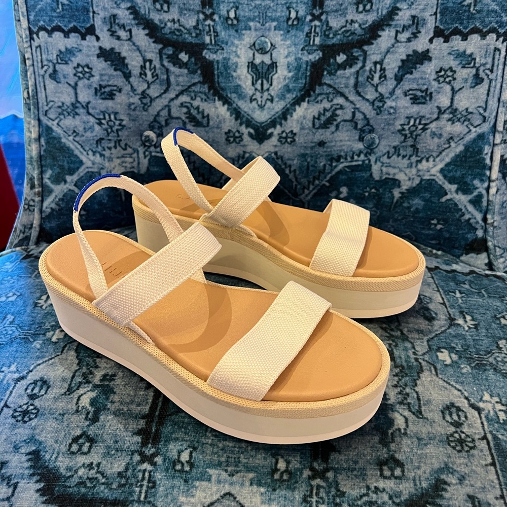 Rothys lightweight wedge sandal.